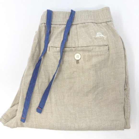 Tommy Bahama Other - Tommy Bahama Mens Size Medium Linen Blend Drawstring Pants Beige Khaki